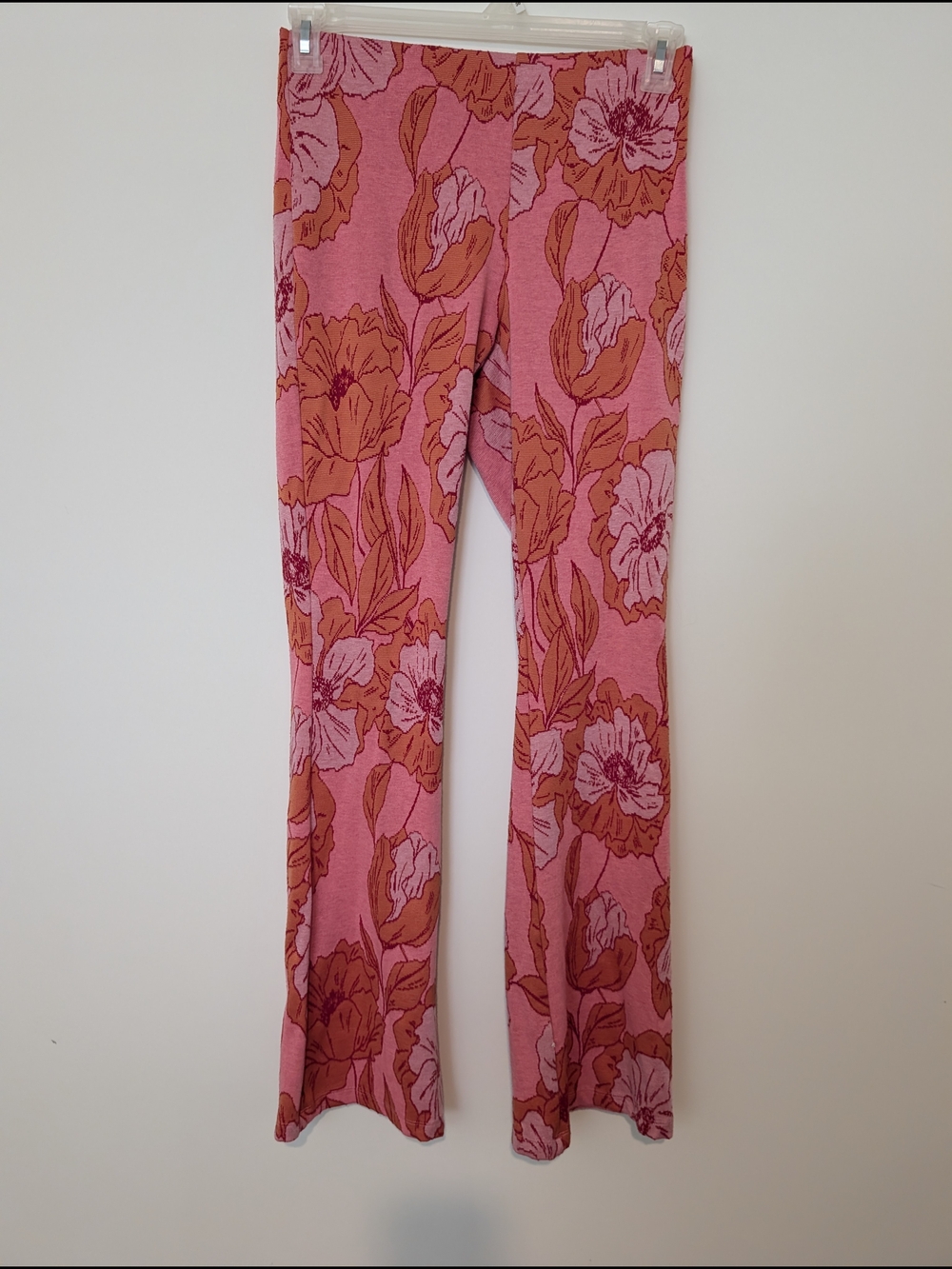 Zara Pink and Orange Floral Knit Pants